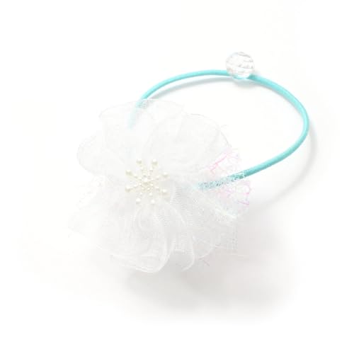 オーガンジ ーリボン ヘアゴム 雪の結晶 2個セット 雪の結晶 リボンヘアゴム スノーフレーク 雪の